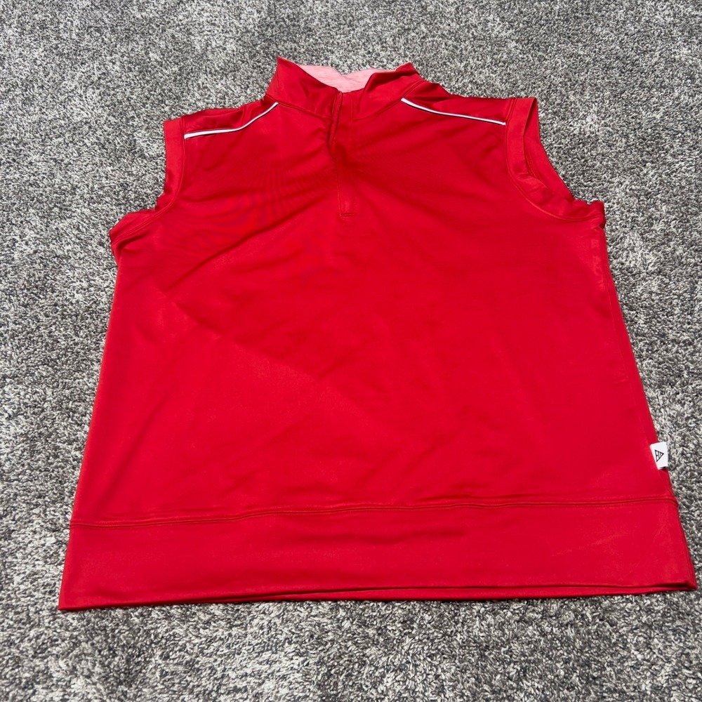 Maelreg Performance Vest Mens Large Red Quarter Zip Golf Sleeveless Pullover